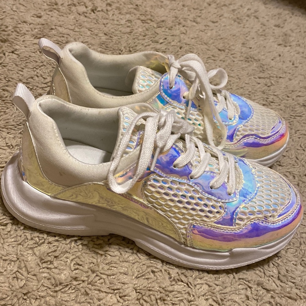 Holographic White Shoes